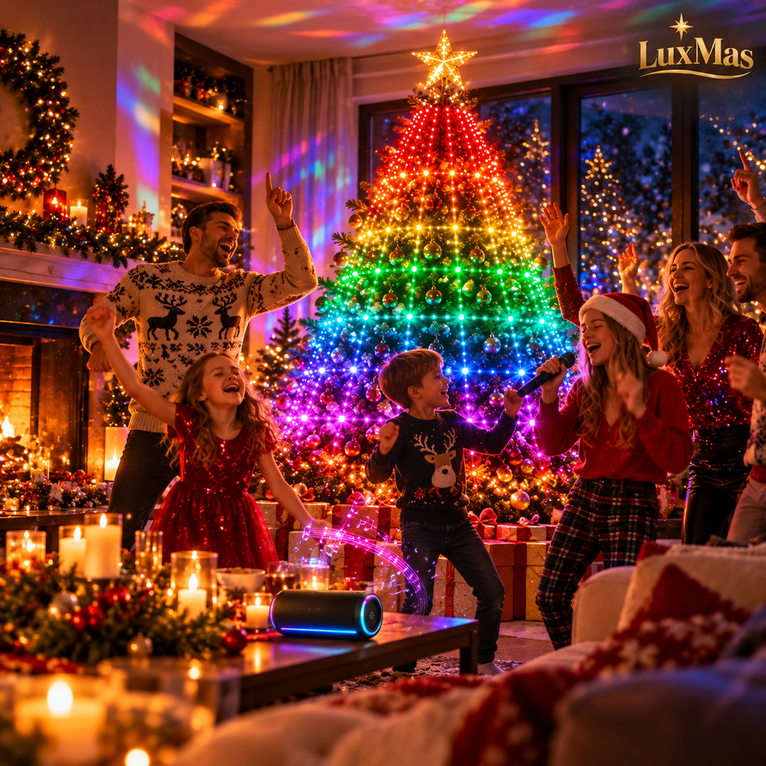 Lampki LuxMas świecące w rytm muzyki podczas rodzinnych Świąt